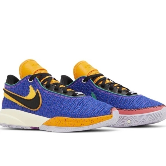 Nike LeBron 20 Grade School Racer Blue Purple Basketball Sneakers Shoes Footwear - Picture 1 of 13